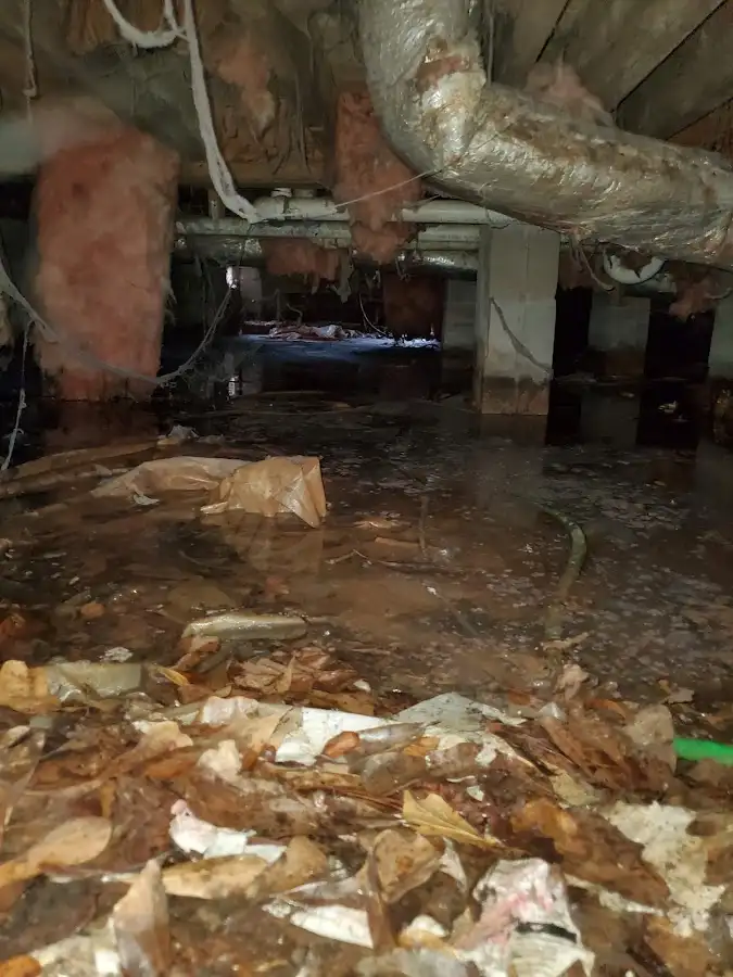 Crawl space flood assessment for Commercial Water Damage Restoration in Midland